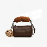 MQTIME  -  Cute Retro Plush Bread Handbag Cookies PU Mini Storage Bag Crossbody Bags Shoulder Bag Women's Bags Messenger Bag