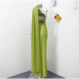 MQTIME  -  Elegant Satin Long Dresses Women Chic Fashion Solid Slim High Waits Female Robe With Ribbon Summer Lady Party Vestidos 2025 New