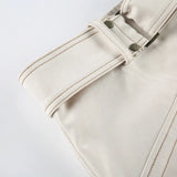 MQTIME  -  Safari Style Low Waist Belt Decor Mini Skirts Women Grunge Streetwear E-girl Fashion Pockets Bodycon Skirt Y2K Bottoms