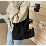 MQTIME  -  Casual Commuter Large Capaci Nylon Tote Bag Women's New 2025 College Student Class Bag Commuter Single oulder Tote Bag