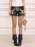  MQTIME  -  American Retro Old Washed Denim Shorts Women's Summer Spice Girls Knot Y2k Super Shorts