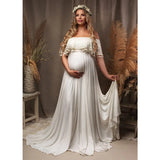 MQTIME  -  Photography Maternity Dress Off Shoulder Lace Baby Shower Pregnant Wedding Dress