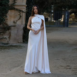 MQTIME  -  Elegant Satin Long Dresses Women Chic Fashion Solid Slim High Waits Female Robe With Ribbon Summer Lady Party Vestidos 2025 New