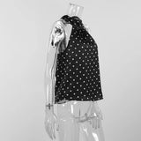 MQTIME  -  Polka Dot Sleeveless Backless Women Halter Top for Spring Summer Y2K Sexy High Street Hotgirl Slim Tops Fashion Party Vests