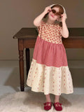 MQTIME  -  New Summer Baby Girls Patchwork Dress Short Sleeve Cotton Printed Toddlers Kids Loose Casual Vacation Dresses