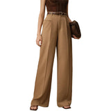 MQTIME  -  Elegant High Waist Wide Leg Women's Casual Spring Summer Loose Business West Pants Female Fashionable Commute Polyester