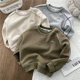 MQTIME  -  Spring Solid Sweatshirt New Autumn Fashion Loose Casual Pullover Kids Long Sleeve Cotton Tracksuits Children Clothing 2-8 Years