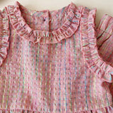 MQTIME  -  Children's Clothing Sets Plaid Print Sleeveless Top + Wide Leg Pants + Shorts 3 Pcs Sets Girls Clothes 2 To 8 Years Outfit Sets