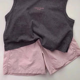 MQTIME  -  Summer Kids Baby Boys 2PCS Clothes Set Muslin Letter Sleeveless Tee Suits Loose Solid Elastic Waist Shorts Toddler Baby Boy Suit