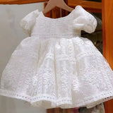 MQTIME  -  Baby Girl Dress Hollow Lace Princess Children Wedding Birthday Cotton Ball Gown Baby Baptism Party Dresses for Summer 1-5 Years