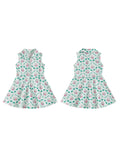 MQTIME  -  Girls Sleeveless A-line Dress with Turn Down Collar and Zip Up Closure featuring Fun Golf Print Design for Summer
