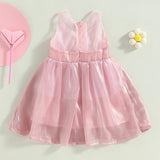 MQTIME  -  0-4Y Kids Baby Girls Summer Princess Dress Elegant Bowknot Sleeveless Tulle Lace Party Dress For Birthday Wedding
