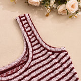  MQTIME  -  Summer New Cross-border Special Supply Slim Striped Sleeveless European and American Fishtail Dress Cw69163