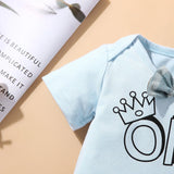 MQTIME  -  2Piece Summer Baby Boy Outfit Set Korean Cartoon Cute Print Short Sleeve Newborn Jumpsuit Bodysuit+Shorts Toddler Clothes BC1766