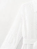 MQTIME  -  New White Midi Dress Long Sleeve Embroidery Blouse Dress Regular Fit Fashion Women's Dress Mujer Chic Vestidos