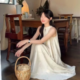MQTIME  -  Women's Chinese Style Sleeveless Maxi Dress Floral Print Casual Beach Vacation Long Dress