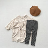  MQTIME  -  Autumn New Children Striped Leggings Cotton Girls Stretch Pants Boys Casual Pants Baby Ribbed Leggings Kids Trousers