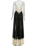 MQTIME  -  Sexy Dress Women Fashion Jacquard Patchwork See Through Backless Low-Neck Sleeveless Trend Vacation Party Bodyocn