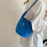 MQTIME  -  New Soft Suede Single Shoulder Underarm Bag for Women Fashionable Casual Simple Versatile Bucket Bag
