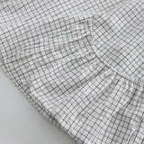 MQTIME  -  100%Cotton White Plaid Girls Dress Summer New Children's Casual Loose Sleeveless Adjustable Sling Dresses With Two Large Pockets