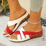 MQTIME  -   Women Wedge Sandals Premium Orthopedic Open Toe Sandals Summer Vintage Anti-slip Leather Casual National Style Shoes for Women