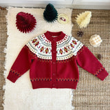MQTIME  -  New Winter Baby Girls Christmas Sweaters Cherry Embroidery Kids Cardigan Coats Children Cute Knitted Sweater