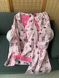 MQTIME  -  Floral Print Cotton Pajamas Long Sve Women's Home Clothes Set Spring Autumn Large Size Sweet Sle Spwear Ensemble