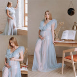 MQTIME  -  Maternity Photography Tulle Dress Pregnancy Soft Mesh Skirt Sexy Pajamas Perspective Clothes Studio Photo Shoot Props