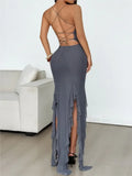 MQTIME  -  Elegant Spaghetti Strap Solid Dress Women Summer Fashion Strapless Bodycon Casual Boho Beach Party Dresses Robe Femme  Vestidos