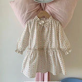 MQTIME  -  New Spring European American Style Sister Dress 1-4Yrs Girl Party Dress Long Sleeved Cotton Print Kids Princess Dresses