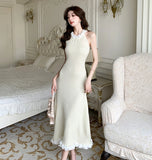 MQTIME  -  Knit Tassel Sleeveless Dress For Women Slim High Waist Casual Streetwear Ladies Knitwear Summer Holiday Beach Dress