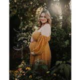MQTIME  -  2 Piece Set Maternity Dress Top and Skirt Free Size Long Sleeves Photography Dress Pregnant Woman Photo Shoot Clothes