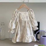 MQTIME  -  New Spring European American Style Sister Dress 1-4Yrs Girl Party Dress Long Sleeved Cotton Print Kids Princess Dresses