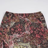 MQTIME  -  American Vintage Ethnic Print High Waist A-LINE Slim Ruffles Women's Skirts