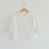 MQTIME  -  Casual Cotton And Linen Children's Shirts Spring Autumn New Boys And Girls Cute Lapel Long-Sleeved Shirts Toddler Girl Clothes