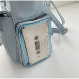  MQTIME  -  Transparent Ita Bag 3-in-1 Tote Backpack, Large Capacity Leather Shoulder Handbag, Multi-compartment Versatile Bag Clear Window