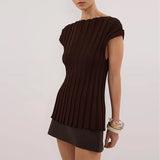 MQTIME  -  Chic Office Women's Tank Top Elegant Chiffon O-neck Sleeveless All Match Blouse Female 2025 Spring Fashion New Lady Streetwears