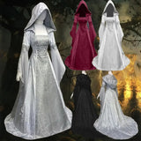 MQTIME  -  7 colors Medieval Retro Gothic Hoodie Witch Long Skirt Luxury Women's Party Dress Cosplay Vampire Halloween Adult Costume