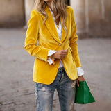 MQTIME  -  Outerwear For Women Long Sleeve Turn Down Collar Loungewear Jackets Solid Single Button Cardigan Coats Streetwear