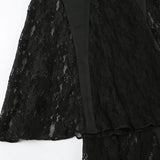 MQTIME  -  Women's 2025 Autumn Spring Fashion Streetwear Lady Casual Patchwork Lace Flare Pants Sexy Slim Mid-Waisted Wide Leg Pants