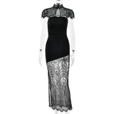  MQTIME  -  New Lace Shawl Tube Top Dress Sexy Hot Girl Slim Backless Slit Long Skirt for Women