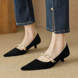 MQTIME  -  2024 trend black elegant heeled sandals with pointed head for women
