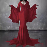MQTIME  -  Autumn New Halloween Party Cosplay Witch Costume Gothic Dress Maxi Dress