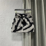 MQTIME  -  Y2K Women New High Waist Tie Dye Denim Skirt Retro Harajuku Fashion Hot Girl Raw Edge Skirt Sexy Versatile Mini Skirt Streetwear