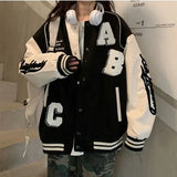 MQTIME  -  Y2k Lamb Wool Bomber Jacket Female Oversized Streetwear 2025 New Women Harajuku Fashion College Uniform Varsity Baseball Jackets