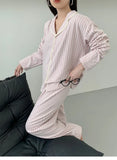 MQTIME  -  Women's Flannel Pajama Set - Oversized and Slim-Fitting Cozy and Warm for Fall/Winter with Color-Blocking Plaid Lapels