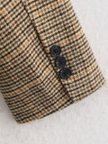  MQTIME  -  Autumn Winter Plaid Mixed Fabric Women's Blazer Jacket New Fashion Commute Long Sleeve Coat Streetwear Casual New Outerwear ﻿