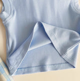 MQTIME  -  3Piece Summer Baby Girl Clothes Korean Fashion Sleeveless Tops+Plaid Pants+Bag Boutique Kids Clothing Children's Sets BC1515