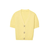 MQTIME  -  Knit Solid Women's Cardigan Fashion Loose Single-breasted Short Sleeve Female Sweater Summer V Neck Lady Knitwear 2025