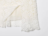 MQTIME  -  Sexy Beige Black Sheer Jacquard Lace Strapless Dress Women Side Zipper Low Waist Slit Hem Tube top Short Robe